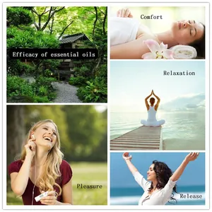 Lifestyle collage showing the relaxing and soothing benefits of aromatic essential oils.