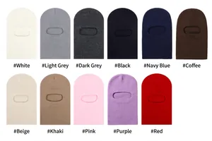 Collection of multi-color infant knit balaclava hats in warm wool material