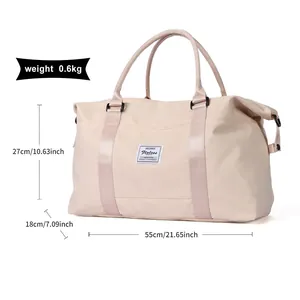 Dimensions détaillées de ce grand sac de voyage rose pour le sport et le fitness