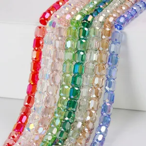 1 Strand/Package 5X3Mm Hole 1~1.9Mm Glass Colorful Solid Color Polished String