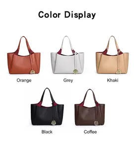 Affichage des couleurs de sacs fourre-tout vintage en orange, gris, noir et marron