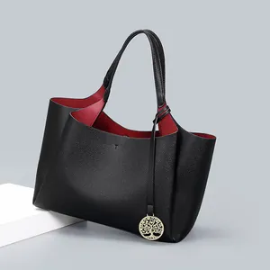 Grand Sac Fourre-tout pour Femmes Vintage en Cuir PU Tissé Sac à Main Mode Bandoulière avec Sangle Réglable Bureau Quotidien