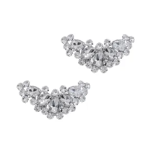 Luxury rhinestone shoe clips with sparkling crystal drops for bridal DIY accessories