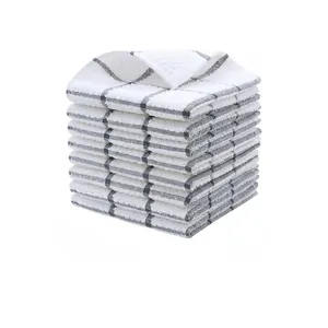 Cotton Waffle Weave Kitchen Dishcloths Absorbent Plaid Tea Towels For Dish Washing Household Cleaning Soft Quick Dry