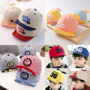 Cute baby baseball caps with embroidery and animal ears for sun protection