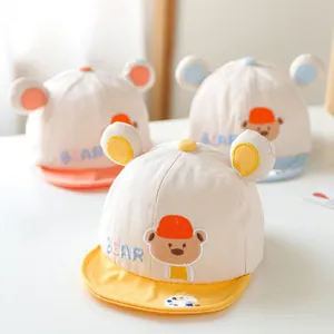 Cute infant baseball cap with 3D bear ears and sun protection for 6-24 months babies