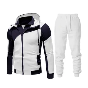 Slim-Fit Herren Trainingsanzug mit Kapuzenpullover und Jogginghose in Color-Block