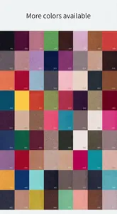 Detailed color selection chart with numbered fabric swatches for velvet jewelry bags