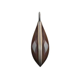 Natural teardrop stone pendant with double-faceted brown stripes for DIY jewelry making