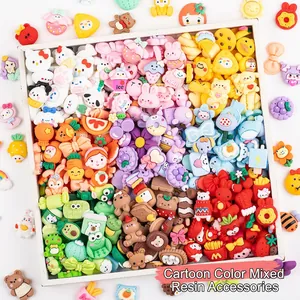 Colorful mixed cartoon resin charms and beads for DIY phone case and hair accessories