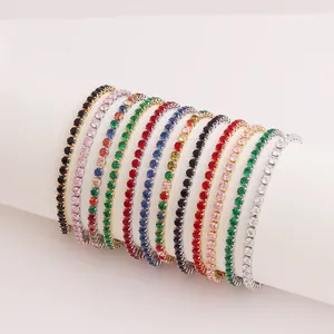 Elegantes Tennis Armband Für Damen Rundschliff Zirkonia Eingelegt Gold Silber Plattiert Legierung Kette Armband Hochzeit Party Schmuck Geschenk