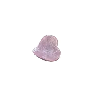 Elegant small heart-shaped acetate claw clip in pearlescent pink with glitter finish