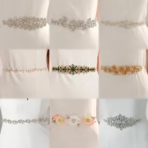 Elegant bridal rhinestone belts collection with nine crystal sash styles for weddings