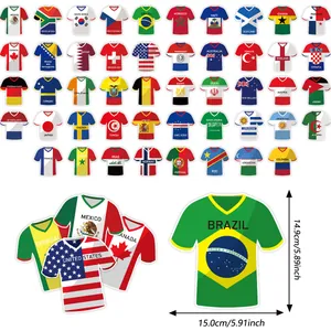 World Cup 2026 soccer jersey themed party banners and flag decorations for fans