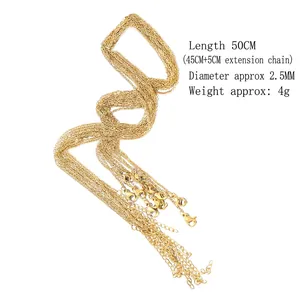 Gold stainless steel O-chain necklace bundle for DIY jewelry 50cm length 2.5mm