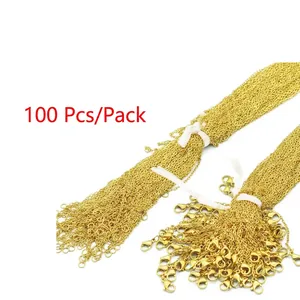 Bulk gold stainless steel O-chain necklaces for DIY jewelry making accessories