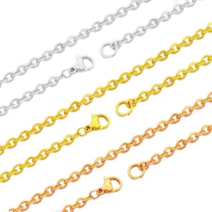 Stainless steel O-chain necklace in silver gold and rose gold for DIY jewelry
