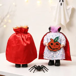 Creative headless demon and vampire pumpkin dolls for Halloween tabletop decor