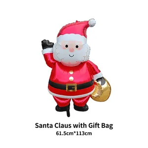 Large standing Santa Claus aluminum foil balloon for Christmas party festive decoration