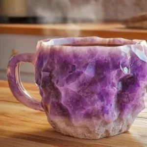 Creative Mineral Crystal Coffee Mug Synthetic Resin Natural Stone Texture With Stainless Steel Liner Natural Gemstone Style Drinking Cup For Home Office Desk Decor Gift