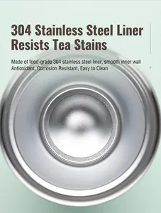 Close-up detail of high-quality food-grade 304 stainless steel inner liner for tumbler.