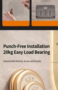 Close-up detail showing easy adhesive installation and load-bearing soap dish