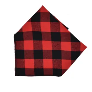 Classic red and black buffalo plaid pet bandana saliva towel for small medium dogs and cats