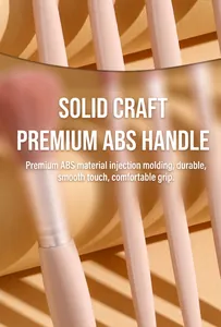 Close-up detail of high-quality ABS makeup brush handles with solid craftsmanship