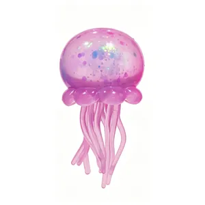 High quality pearlescent pink jellyfish squeeze toy for sensory stress relief and fun