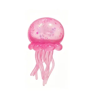 Pearlescent pink jellyfish squeeze toy for stress relief and sensory tactile play