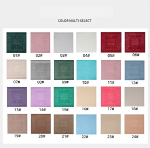 Multi-color selection grid showing 24 different shades of women's hollow knit square scarf