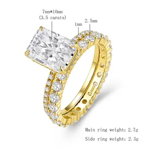 Close-up of 925 sterling silver ring set featuring ice flower cut zircon and carat weight details