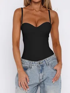 Slim fit black camisole top with heart-shaped neckline for women, Y2K style