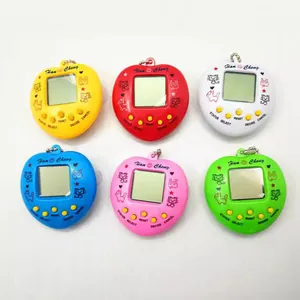 Heart-shaped virtual pet handheld game machine in six vibrant colors for kids gifts