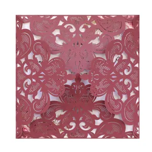 European Elegant Laser Cut Lace Wedding Invitations With Hollow Floral Pattern Envelopes And Inner Sheets For Ceremony