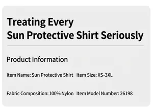 Informations détaillées sur la veste de protection solaire 100% nylon, tailles du XS au 3XL