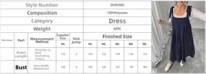 Detailed size chart for plus size women's polka dot pinafore dress with measurements