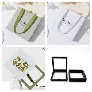 Premium jewelry packaging boxes and PE film display cases for gift presentation