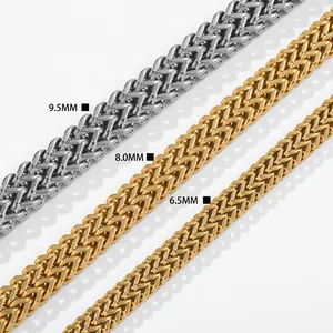 Detailed comparison of 9.5mm, 8.0mm, and 6.5mm men's titanium steel woven chains