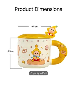 Tableau de dimensions détaillé pour mug en céramique Star-man, capacité de 400ml