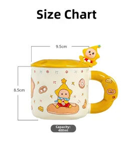 Cuadro de dimensiones detallado para taza de cerámica Star-man con capacidad 400ml