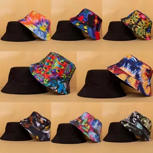 Reversible tie-dye bucket hat for sun protection and fashion, multi-color options