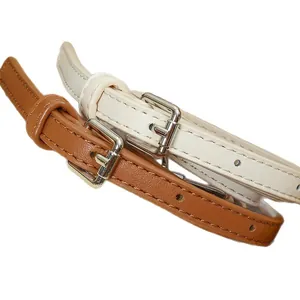 Adjustable PU leather replacement straps for crossbody bags in brown and white finish