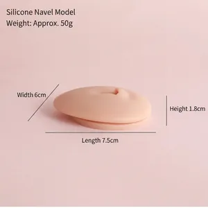 Professional silicone belly button model for piercing practice with dimensions 7.5x6x1.8cm