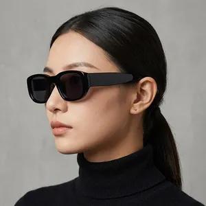 Retro Rectangle Sunglasses Square PC Frame AC Lens UV Protection Outdoor Travel Fashion Eyewear Women Men