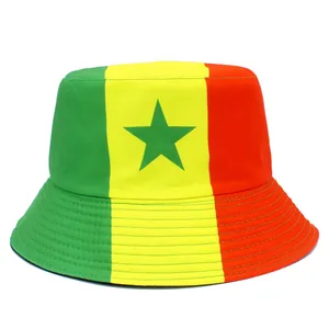 Chapeau Bob en Coton Imprimé Armoiries d'Haïti Réversible Protection Solaire Extérieur Décontracté pour Hommes Femmes