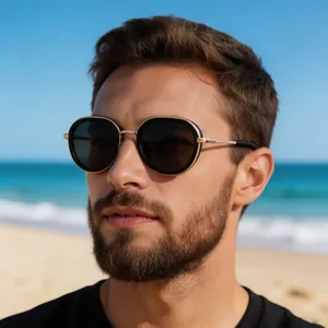 Men Retro Punk Oval Sunglasses Plastic Metal Full Frame UV400 Protection Outdoor Fashion Eyewear