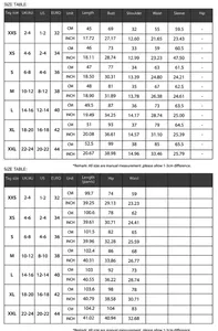 Detailed size chart table for women's sports yoga long-sleeve T-shirt and pants set