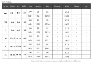 Detailed size chart for Y2K polka dot vest top with measurements in cm and inches.