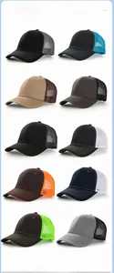 Vista detallada de varias gorras trucker de rejilla en múltiples combinaciones y estilos.